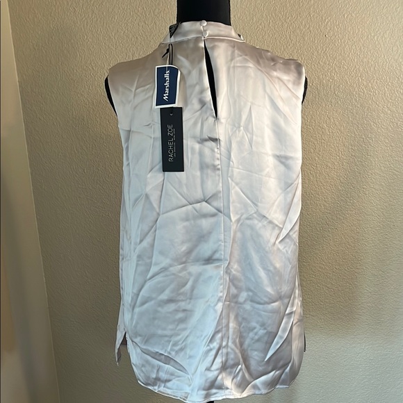 Rachel Zoe Cream Asymmetrical Wrap Blouse - Picture 4 of 7